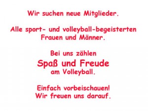 PSV Schwerin Abteilung VolleyballWir suchen neue Mitglieder